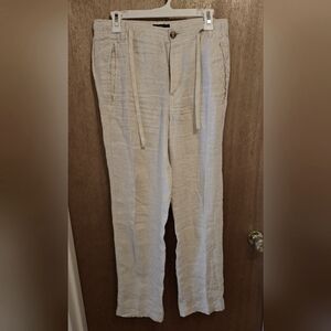 Linen Club Room Tie/button Waist 100% Linen Pants NWOT Small